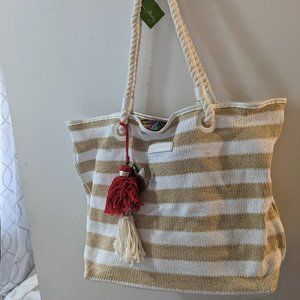 Vera Bradley Striped Tote in Natural Stripe